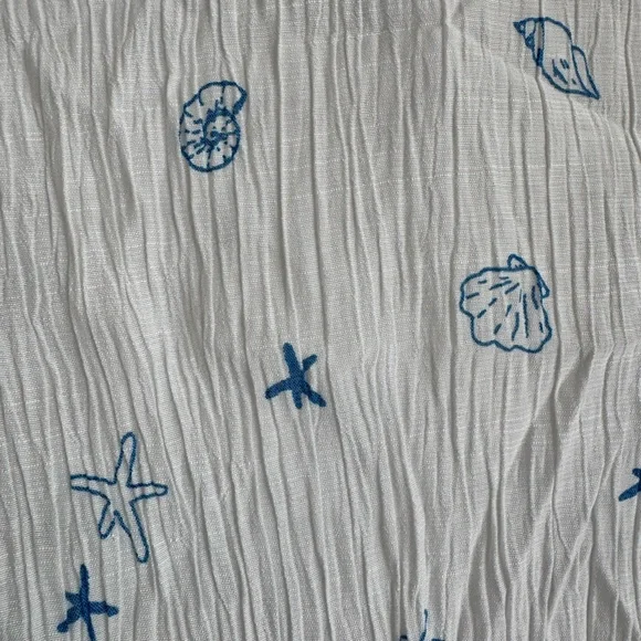 Carolyn Taylor Textured Seashell Printed Top Size Large Coastal Beachcore Summer - Picture 6 of 8